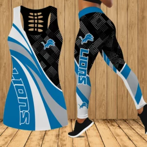Limited Edition – Customized NFL Detroit Lions Hollow Tank Top & Leggings Set
