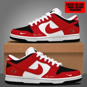 Limited Edition – Customized NCAA Louisville Cardinals Dunk Low Shoes