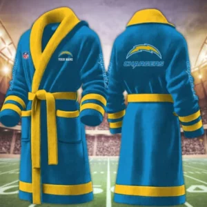 Limited Edition – Customized NFL Los Angeles Chargers Multicolor Fleece Bathrobe
