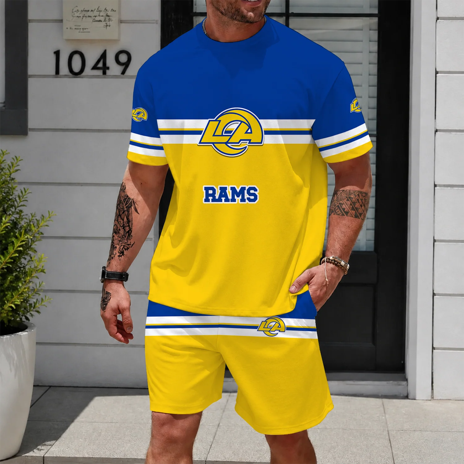 Limited Edition -customized NFL Los Angeles Rams Unisex T-Shirt & Shorts Set