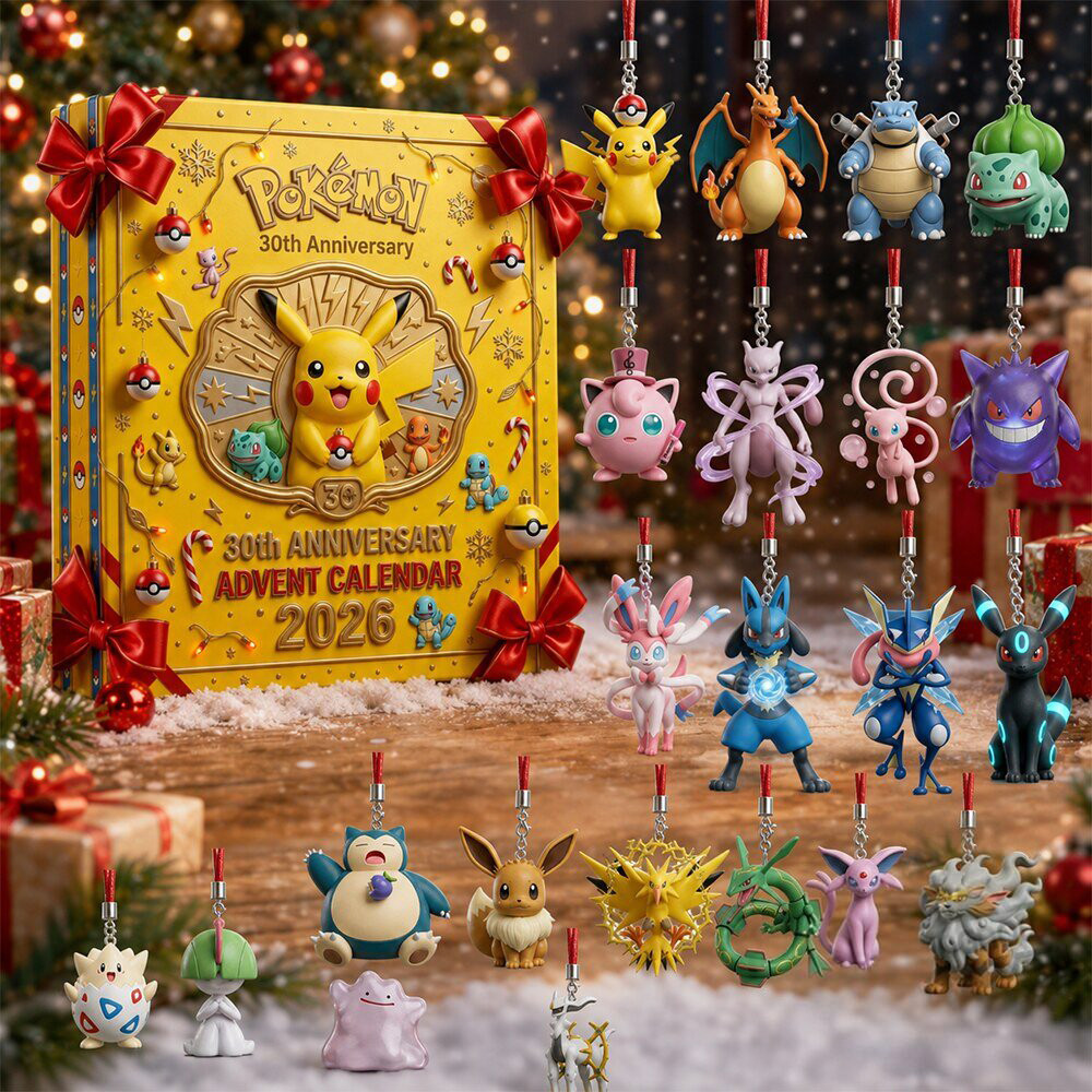 Pikachu Pokemon 30th Anniversary Advent Calendar Xmas Countdown Best Gifts For Pokemon Lovers