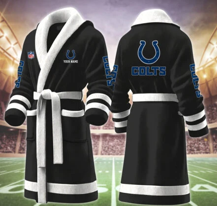 Limited Edition – Customized NFL Indianapolis Colts Multicolor Fleece Bathrobe - Image 2