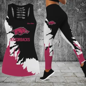 Limited Edition – Customized NCAA Arkansas Razorbacks Hollow Tank Top & Leggings Set
