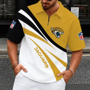 Limited Edition – Customized NFL Jacksonville Jaguars Quarter-Zip Polo Shirt