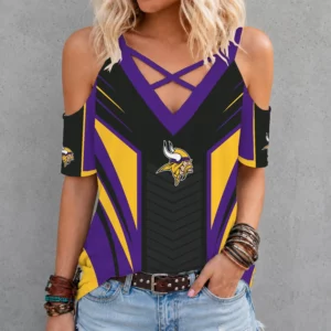 Limited Edition – Customized NFL Minnesota Vikings Criss Cross V-Neck Top