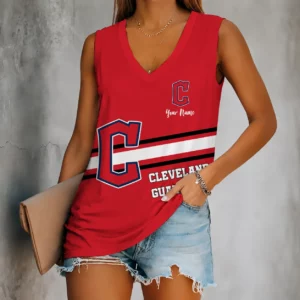 Limited Edition – Customized MLB Cleveland Guardians Women’s V-Neck Tank Top