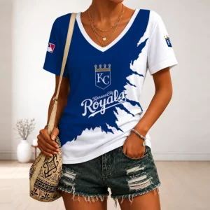 Limited Edition – Customized MLB Kansas City Royals V-Neck Female Shirt