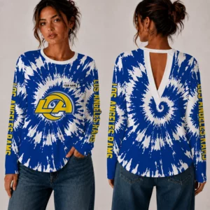 Limited Edition – Customized NFL Los Angeles Rams Women’s Back V-Cut Long-Sleeve Shirt