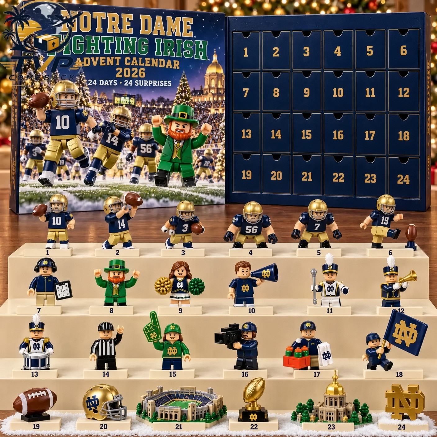 Notre Dame Fighting Irish 2026 Christmas Advent Calendar Fighting Irish Fan Calendar