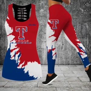 Limited Edition – Customized MLB Texas Rangers Hollow Tank Top & Leggings Set