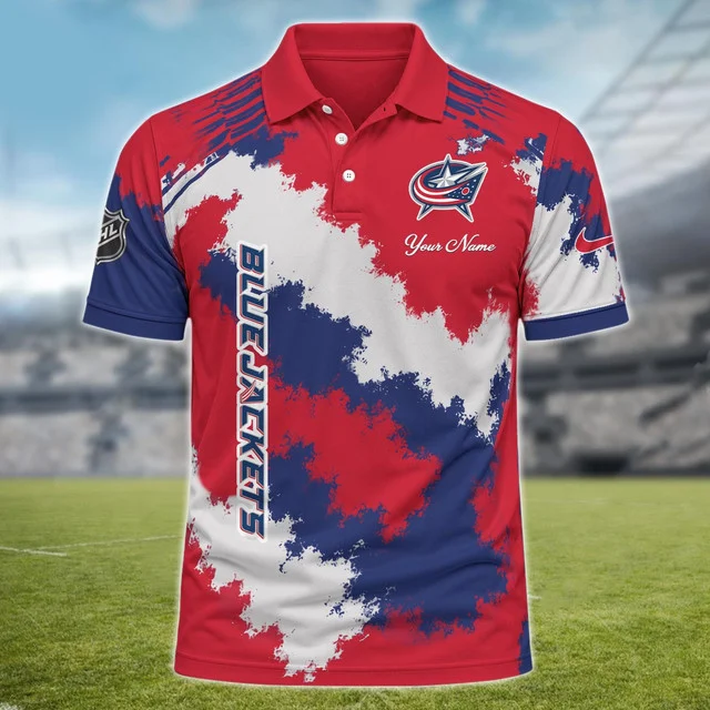 Limited Edition – Customized NHL Columbus Blue Jackets Polo Shirt - Image 2