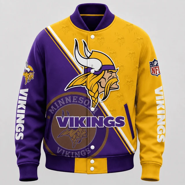 Limited Edition – Customized NFL Minnesota Vikings Satin Varsity & Baseball Jacket