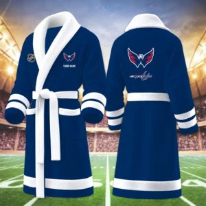 Limited Edition – Customized NHL Washington Capitals Multicolor Fleece Bathrobe
