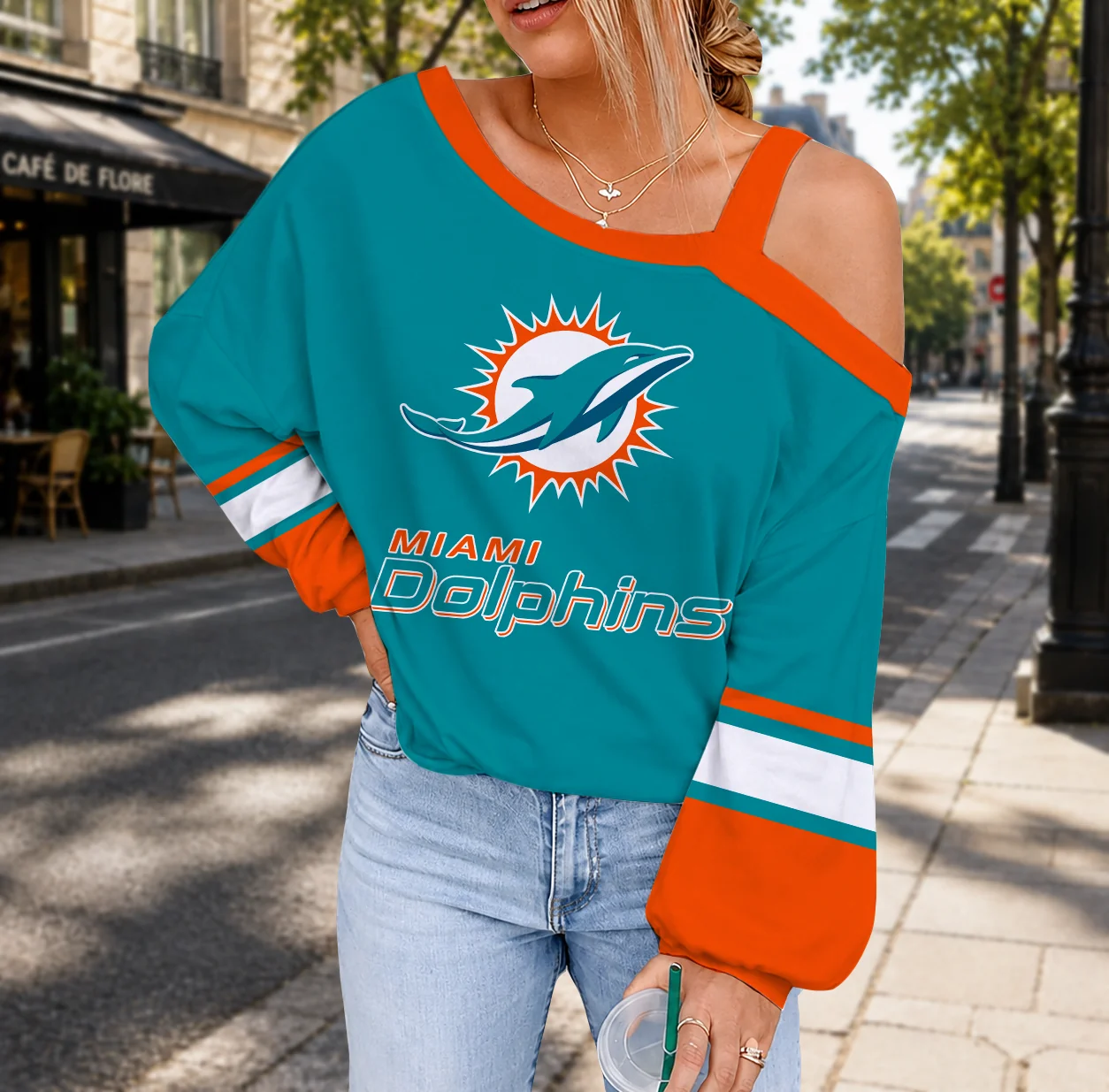 Limited Edition – Customized NFL Miami Dolphins Drop Shoulder Sweatshirt