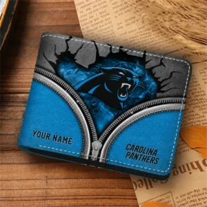 Limited Edition – Customized NFL Carolina Panthers Leather Wallet