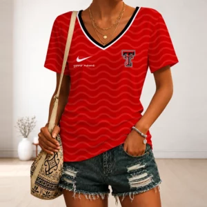 Limited Edition – Customized NCAA Texas Tech Red Raiders V-Neck Female Shirt