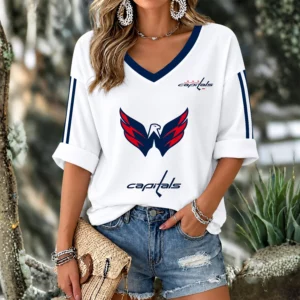 Limited Edition – Customized NHL Washington Capitals Women’s Heart V-Neck Long Sleeve Shirt