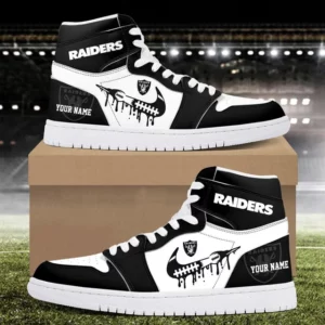 Limited Edition – Customized NFL Las Vegas Raiders Air Jordan 1 Sneakers
