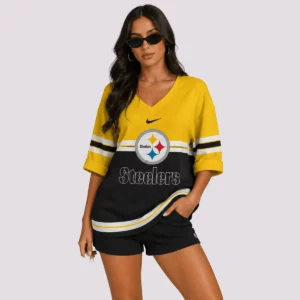 Limited Edition – Customized NFL Pittsburgh Steelers Women’s Heart V-Neck Long Sleeve Shirt