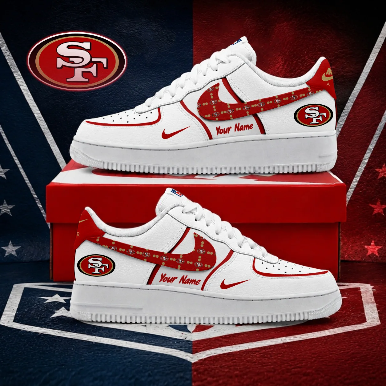 Limited Edition – Customized NFL San Francisco 49Ers Af1 Shoes