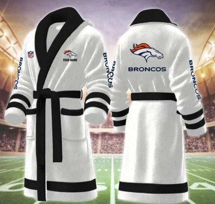 Limited Edition – Customized NFL Denver Broncos Multicolor Fleece Bathrobe - Image 8
