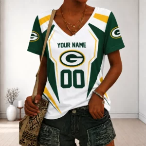 Limited Edition – Customized NFL Green Bay Packers V-Neck Female Shirt