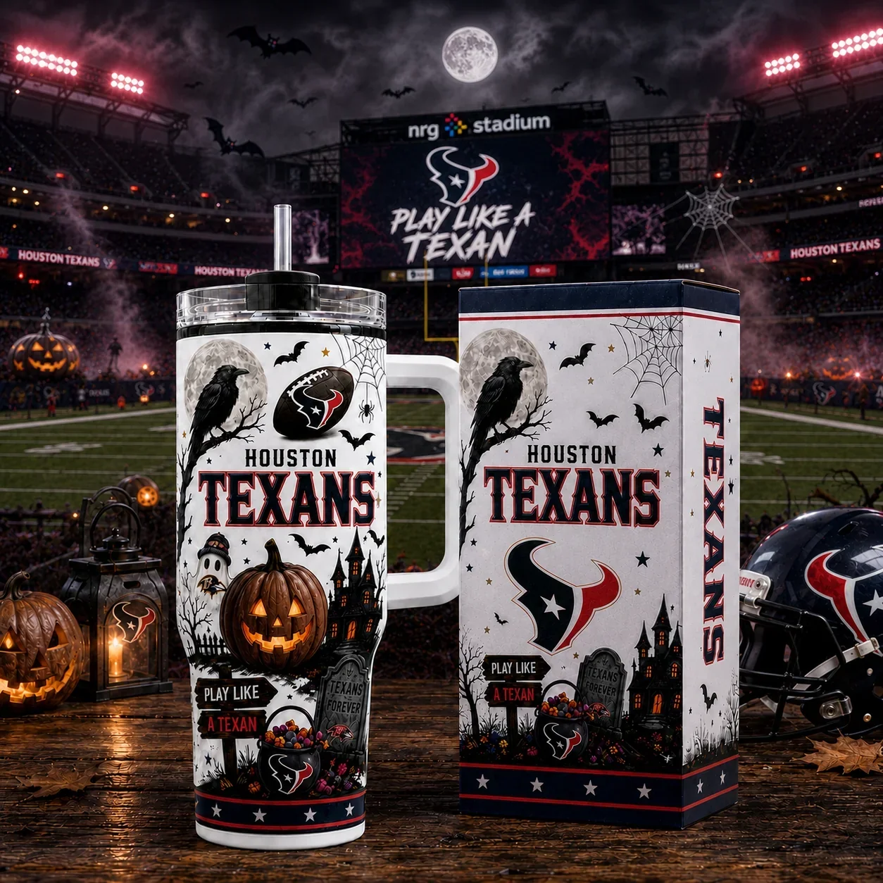 Limited Edition – Customized NFL Houston Texans Halloween 40Oz Tumbler