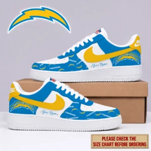Limited Edition – Customized NFL Los Angeles Chargers Af1 Shoes