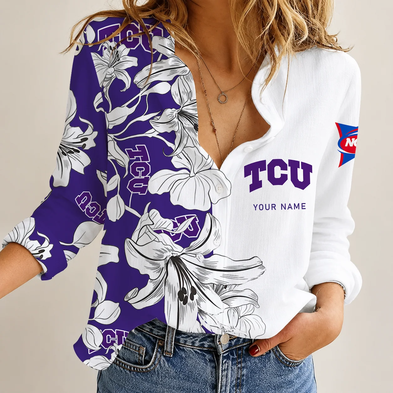 Limited Edition – Customized NCAA Tcu Horned Frogs Women Casual Shirt
