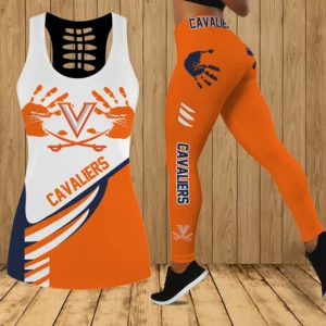 Limited Edition – Customized NCAA Virginia Cavaliers Hollow Tank Top & Leggings Set