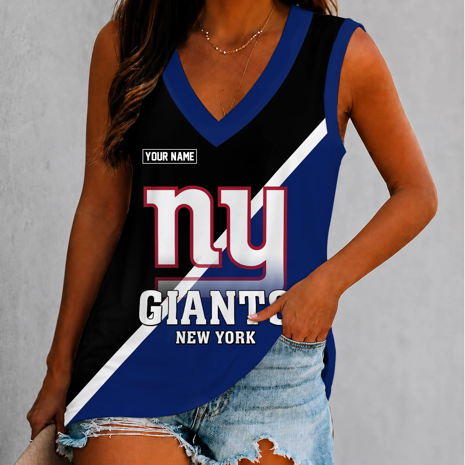 Limited Edition – Customized NFL New York Giants Women’s V-Neck Tank Top