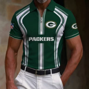 Limited Edition – Customized NFL Green Bay Packers Zip Polo Shirt
