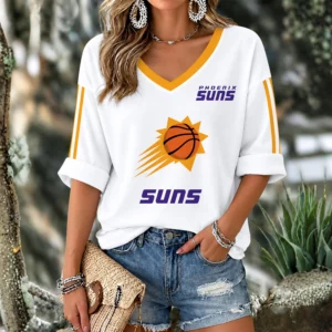 Limited Edition – Customized NBA Phoenix Suns Women’s V-Neck Long Sleeve Shirt