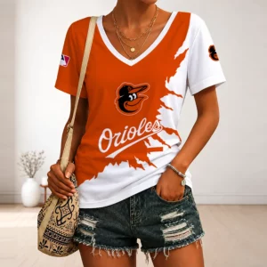 Limited Edition – Customized MLB Baltimore Orioles V-Neck Female Shirt