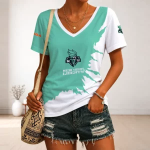 Limited Edition – Customized WNBA New York Liberty V-Neck Female Shirt