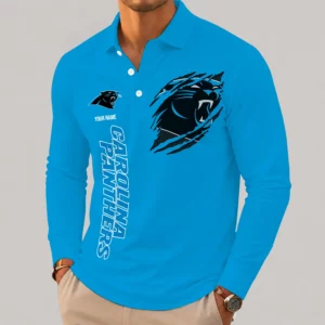 Limited Edition – Customized NFL Carolina Panthers Long Sleeve Polo Shirt