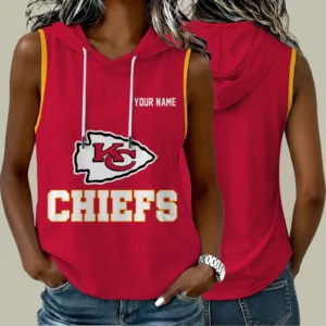 Limited Edition – Customized NFL Kansas City Chiefs Women’s Sleeveless Hooded Pocket Tank Top