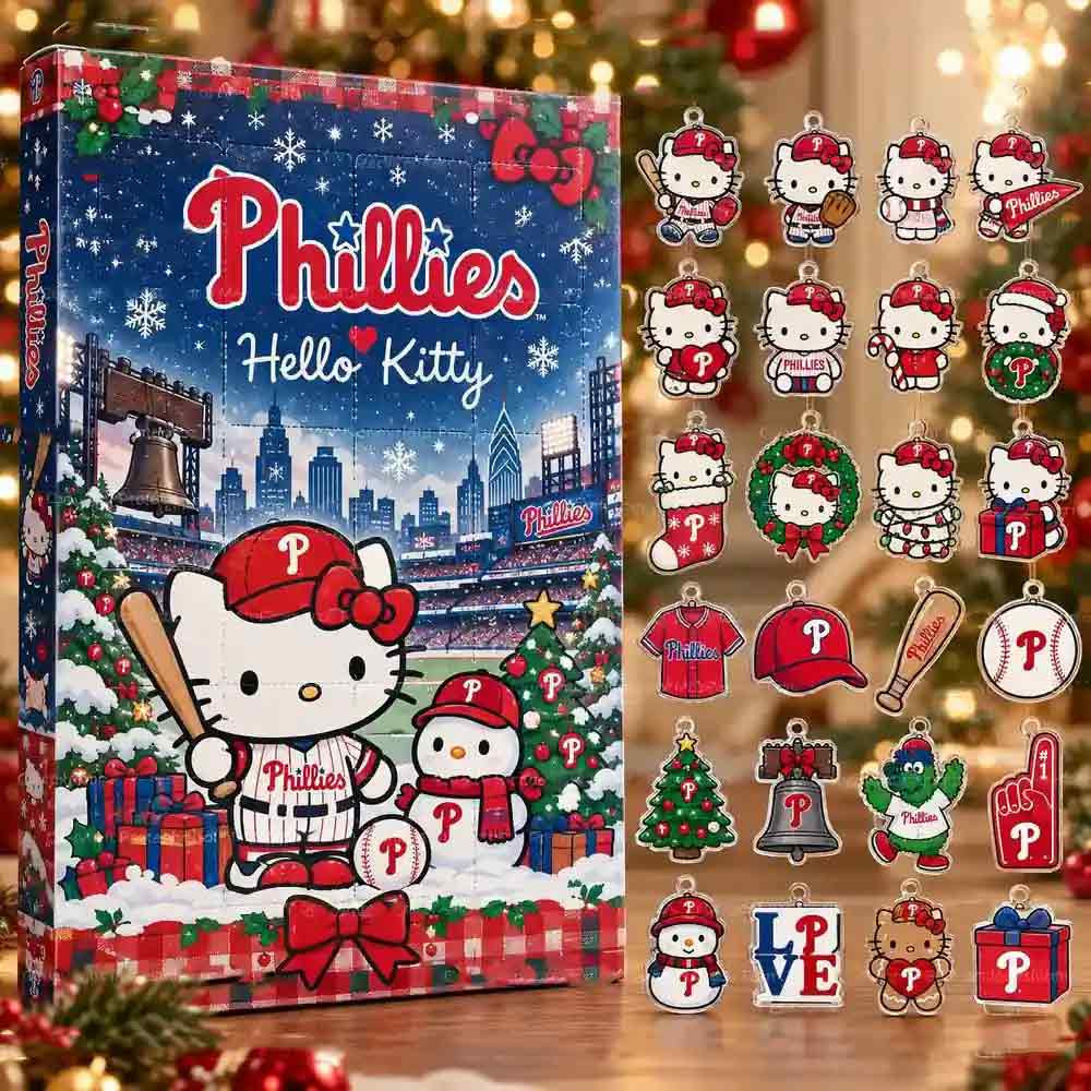 Hello Kitty x Philadelphia Phillies Advent Calendar 24 Days Christmas Countdown Fans Gift