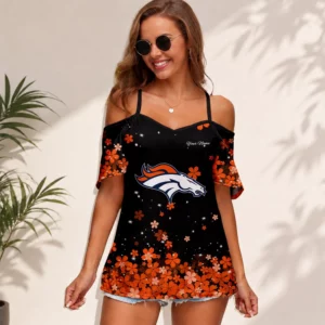 Limited Edition – Customized NFL Denver Broncos Women’s Strappy Off-Shoulder Top
