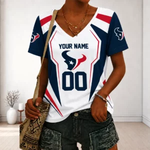 Limited Edition – Customized NFL Houston Texans V-Neck Female Shirt