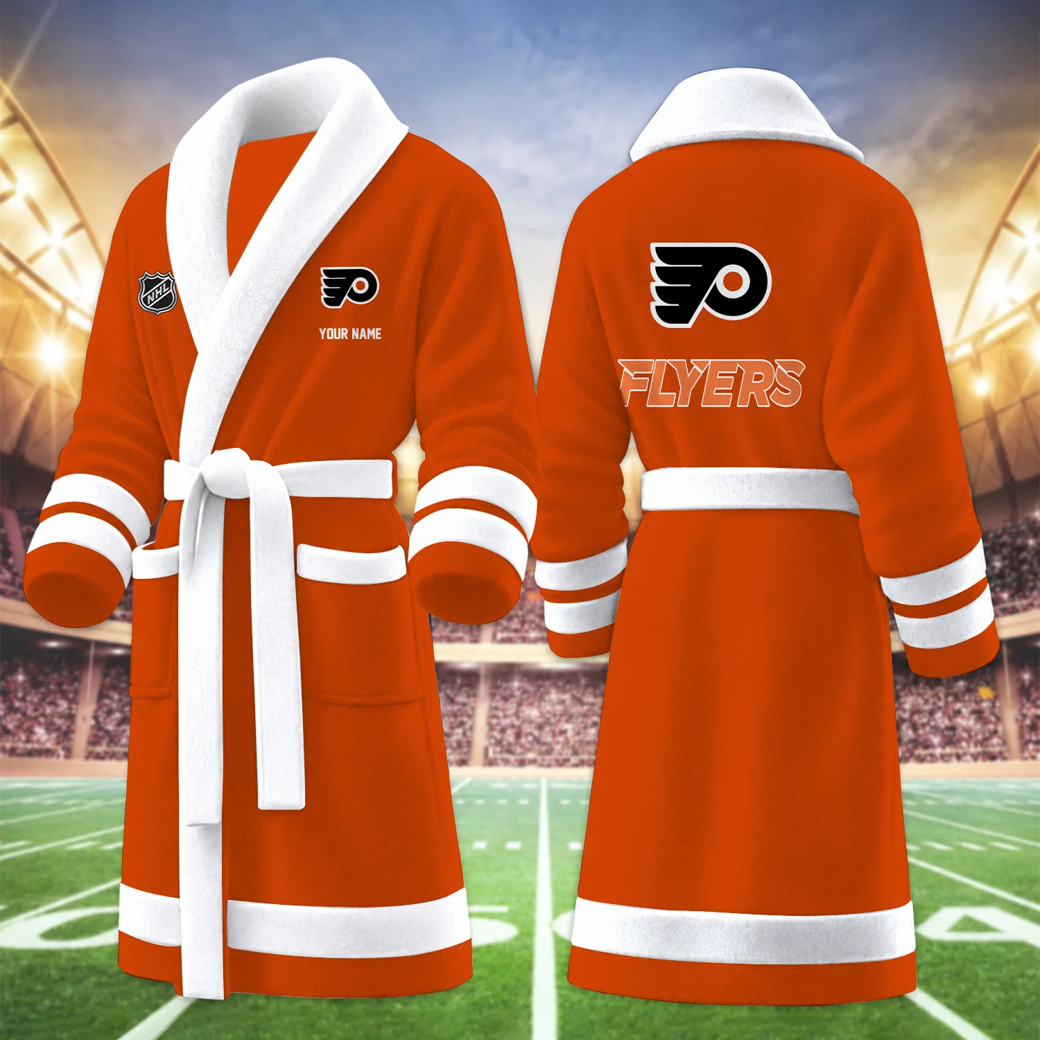 Limited Edition – Customized NHL Philadelphia Flyers Multicolor Fleece Bathrobe