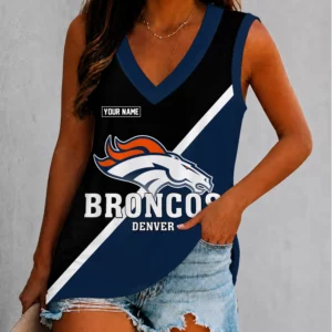 Limited Edition – Customized NFL Denver Broncos Women’s V-Neck Tank Top