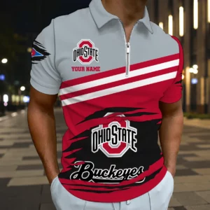 Limited Edition – Customized NCAA Ohio State Buckeyes Zip Polo Shirt