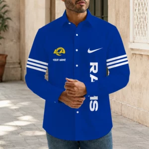 Limited Edition – Customized NFL Los Angeles Rams Men’s Long Sleeve Button-Up Shirt