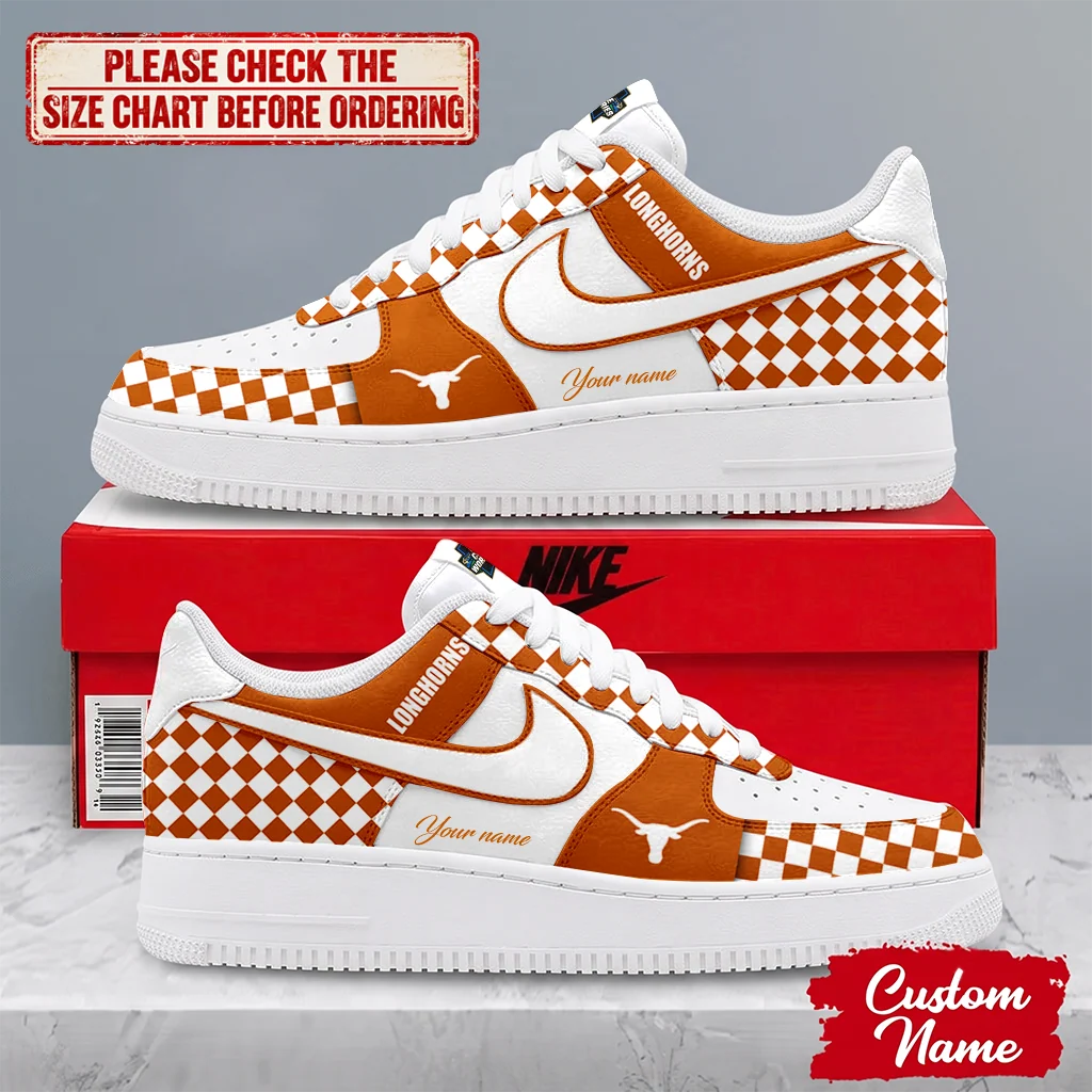 Limited Edition – Customized NCAA Texas Longhorns Af1 Shoes