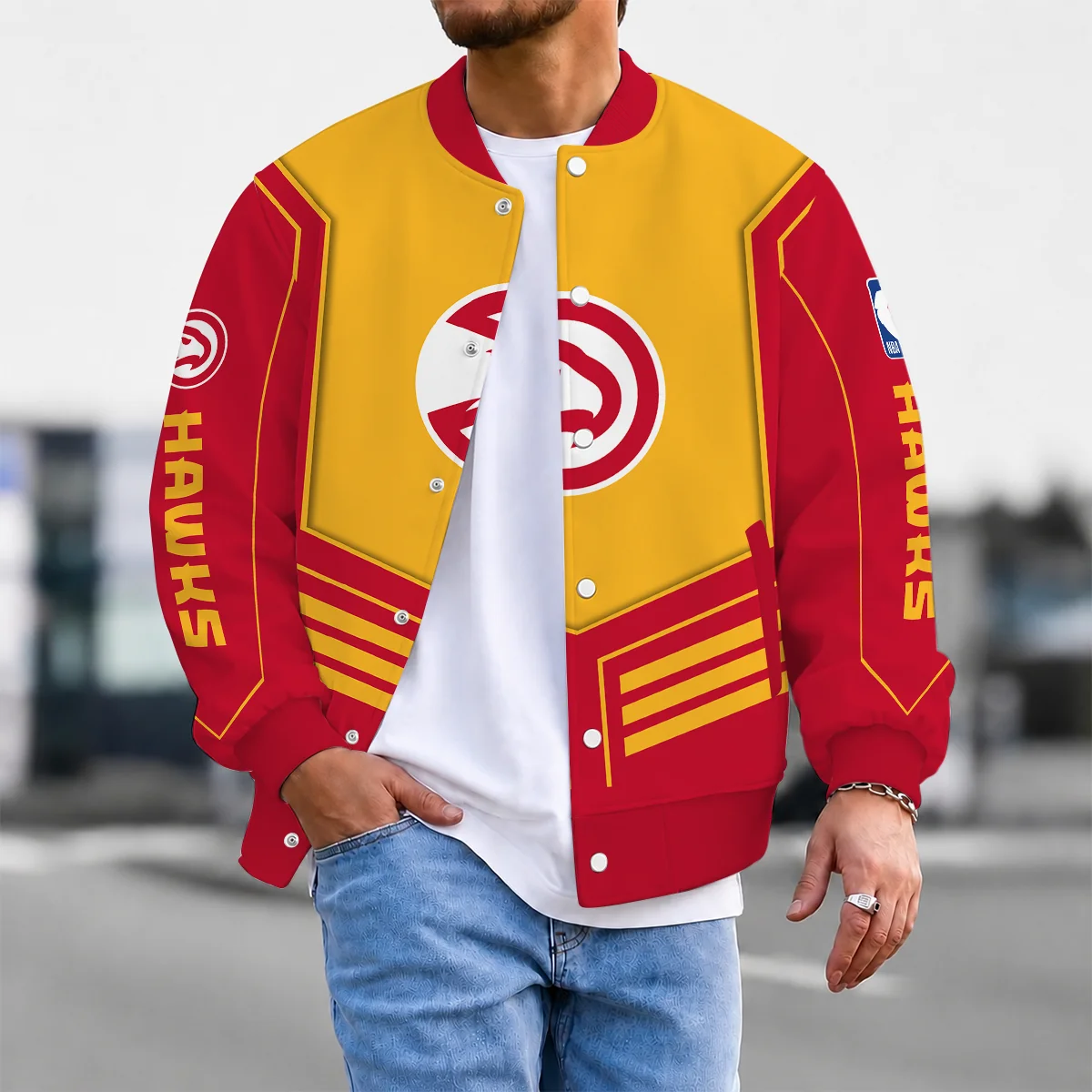 Limited Edition – Customized NBA Atlanta Hawks Baseball Jacket, Satin Varsity Jacket