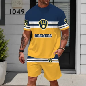 Limited Edition – Customized MLB Milwaukee Brewers Unisex T-Shirt & Shorts Set