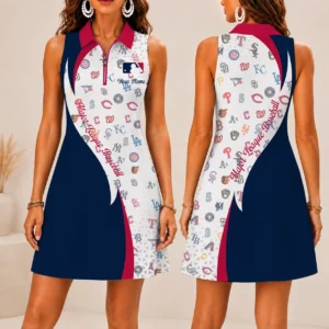 Limited Edition – Customized MLB All Teams Women’s Zip Sleeveless Polo Dress