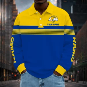 Limited Edition – Customized NFL Los Angeles Rams Long Sleeve Polo Shirt