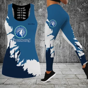 Limited Edition – Customized NBA Minnesota Timberwolves Hollow Tank Top & Leggings Set